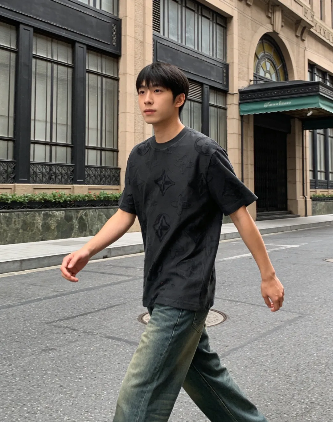 Louis Vuitton/Louis Vuitton 26ss all-over presbyopia jacquard short sleeves